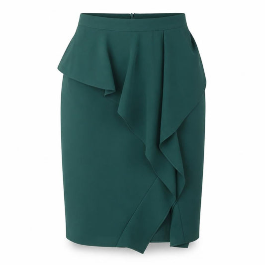 Elegant Green Wrap Skirt for Women