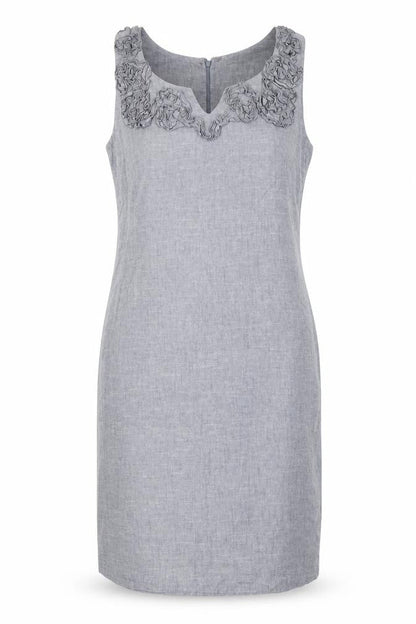 Front view of Van Heusen Women's Grey Sleeveless Dress, size 10