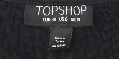 Topshop Women's Black Bodycon Dress Size 10