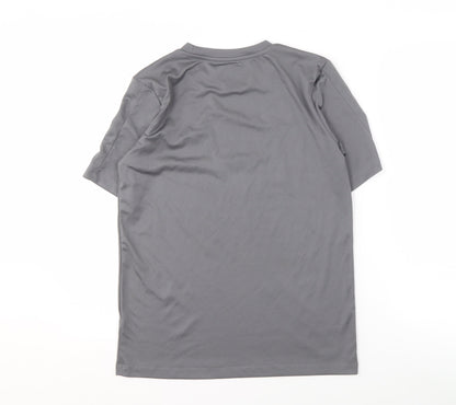 Kappa Boys Grey Football T-Shirt 14 Years Leeds United Logo