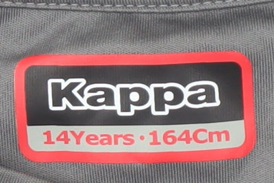 Kappa Boys Grey Football T-Shirt 14 Years Leeds United Logo
