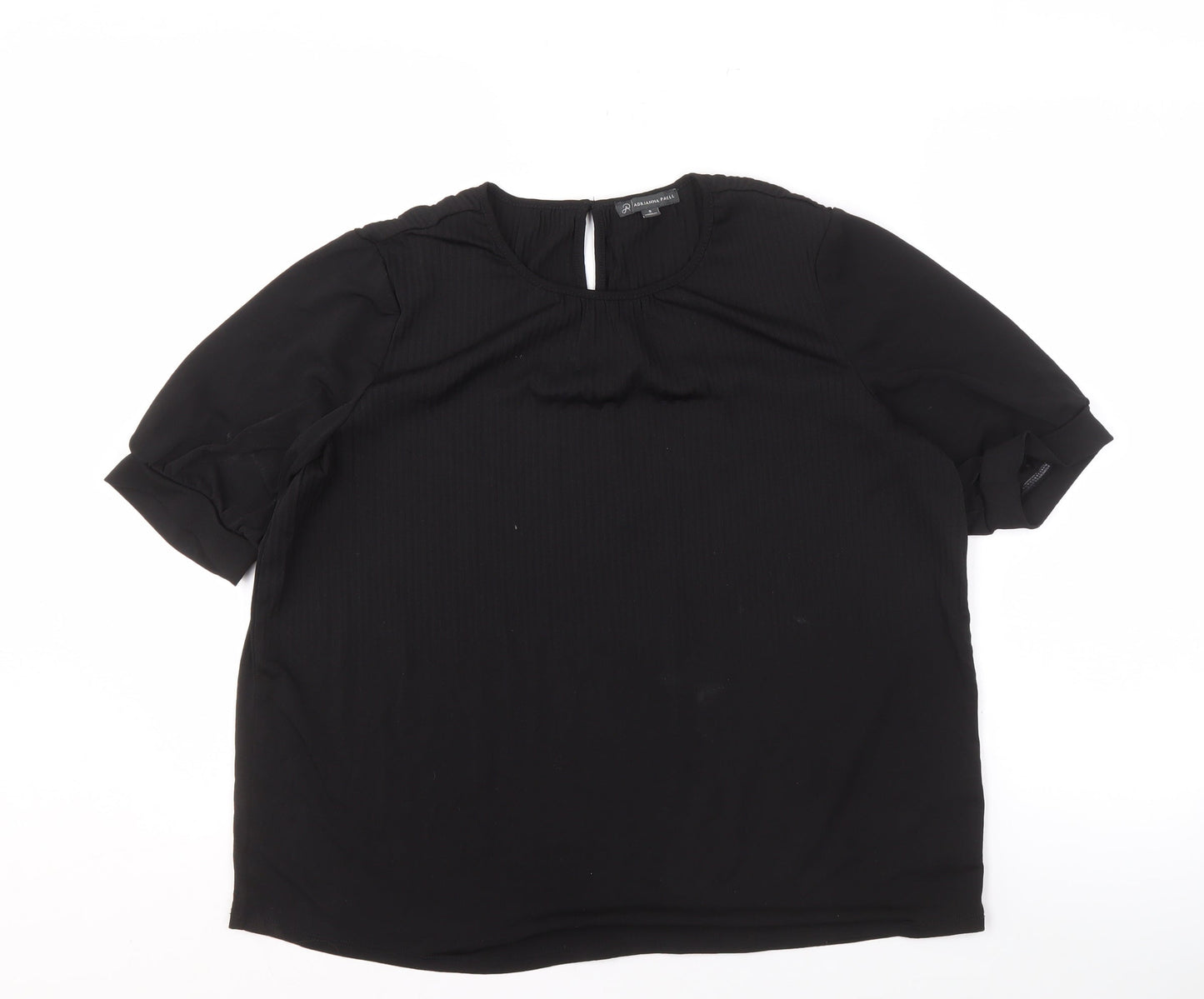 Womens UK Size S Adrianna Papell Black Basic Blouse