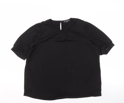 Womens UK Size S Adrianna Papell Black Basic Blouse