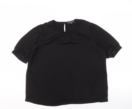 Womens UK Size S Adrianna Papell Black Basic Blouse