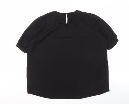 Womens UK Size S Adrianna Papell Black Basic Blouse