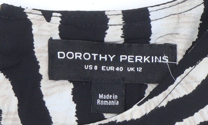 Dorothy Perkins Zebra Print Multicoloured Top UK 12