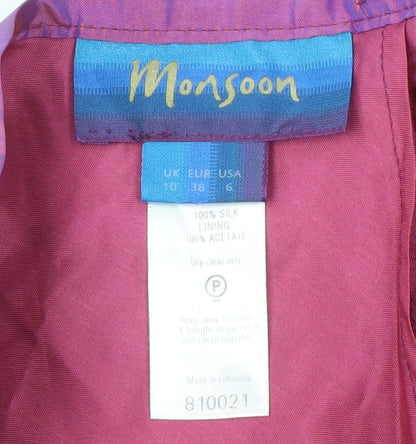 Monsoon Women's Long Purple Silk Skirt Size 10