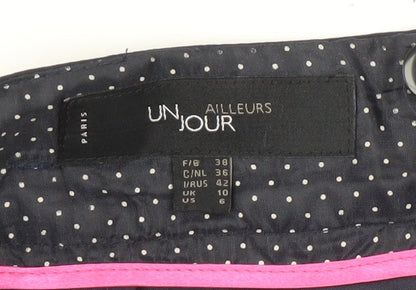 Un Jour Ailleurs Women's Blue A-Line Midi Skirt, Size 10