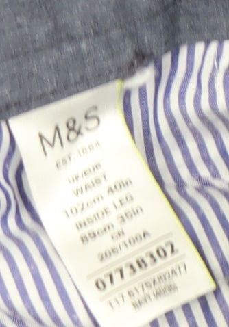 Marks and Spencer Men's Blue Trousers Size 40