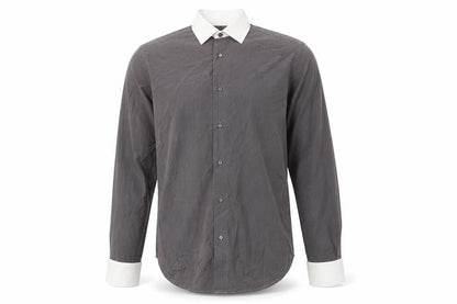 Zara Men's Grey Button-Up Shirt Size 40 Long Sleeve