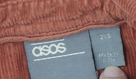 ASOS Men's Corduroy Shirt Brown 2XS Long Sleeve