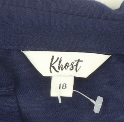Womens UK Size 18 Khost Blue  Button-Up