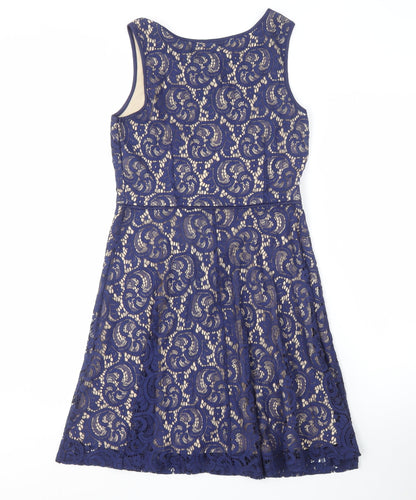 Blue Vanilla Women's Blue Lace A-Line Dress Size 8
