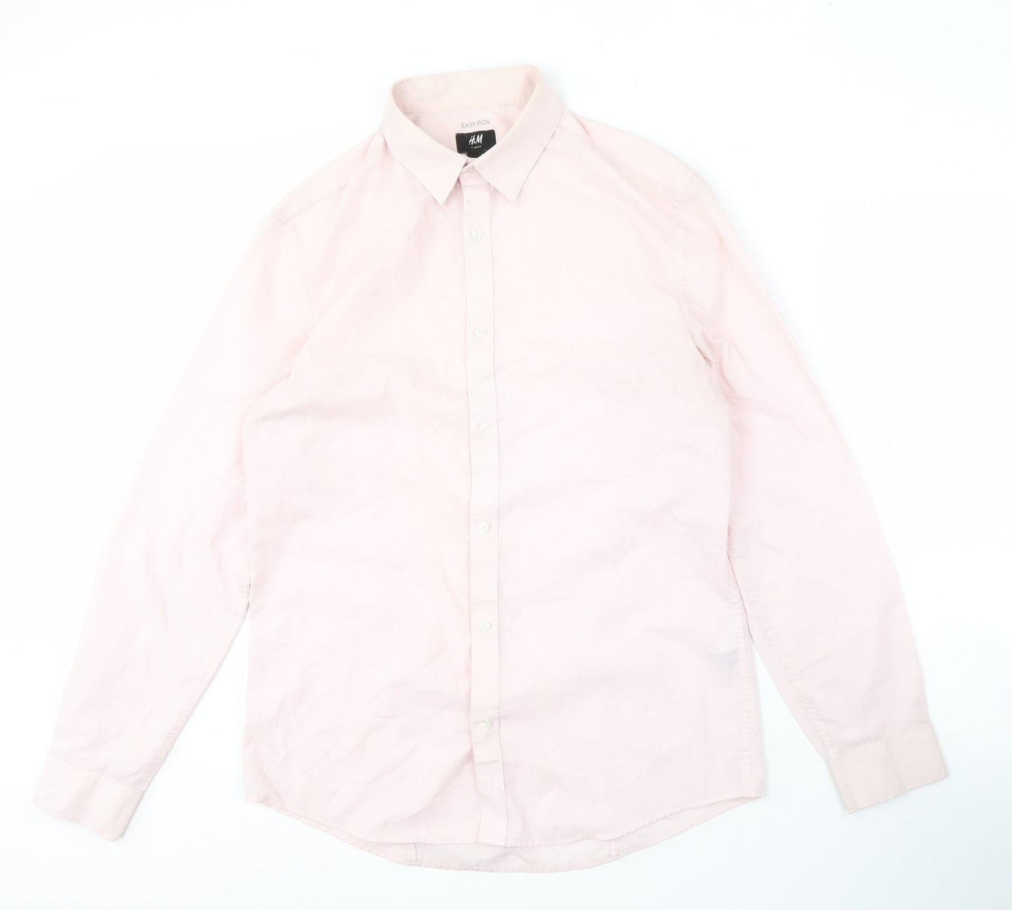 H&M Men’s Pink Slim Fit Long Sleeve Shirt M