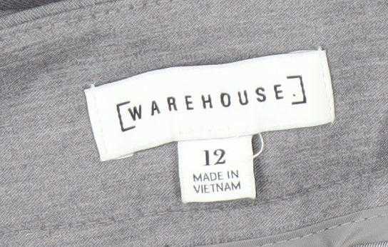 Womens UK Size 12 Warehouse Regular Fit Business Casual Grey Trousers