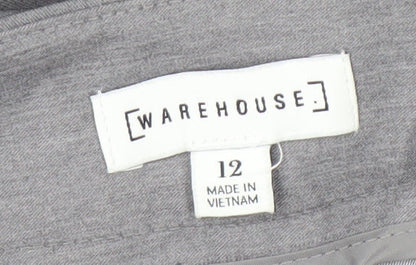Womens UK Size 12 Warehouse Regular Fit Business Casual Grey Trousers