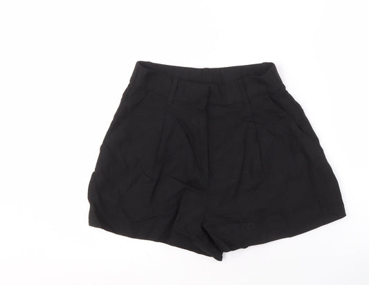 H&M Women's Black Linen Blend Chino Shorts Size 8