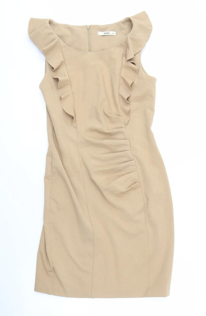 Oasis Women Beige Sheath Dress Size 12 - Party Ready