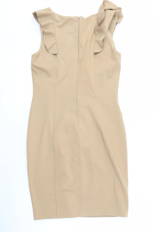 Oasis Women Beige Sheath Dress Size 12 - Party Ready