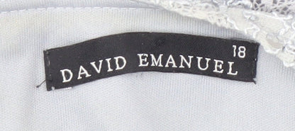 David Emanuel Grey Lace Dress with Sequins Size 18