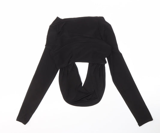 PrettyLittleThing Black Long Sleeve Top Women Size 8