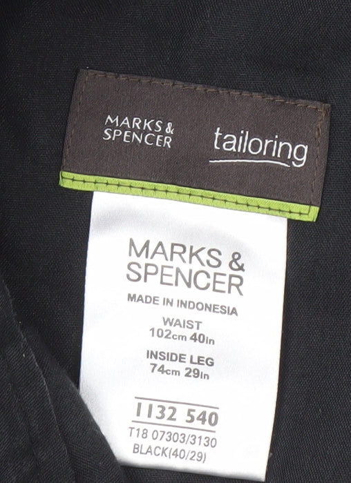 Marks and Spencer Black Men's Trousers Size M