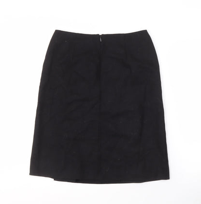 Marks and Spencer Women's Black Wool Pencil Skirt Size 12