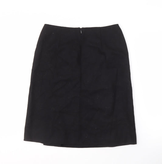 Marks and Spencer Women's Black Wool Pencil Skirt Size 12