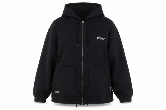 Womens UK Size 12 Reebok Black Full Zip Hoodie