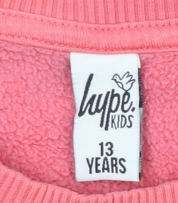 Hype Girls Pink Logo Pullover Sweatshirt 13 Years