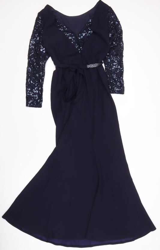 Coast Women's Blue Sequin Party Dress Size 12