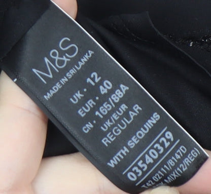 Marks and Spencer Women’s Black Sequin Sheath Dress Size 12
