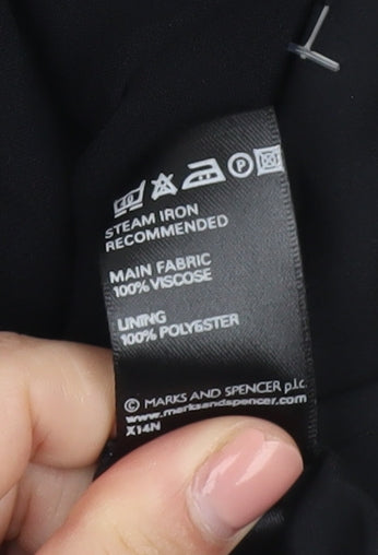 Marks and Spencer Women's Black Midi Skirt, Size 14