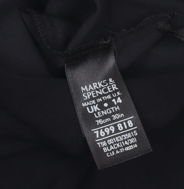 Marks and Spencer Women's Black Midi Skirt, Size 14