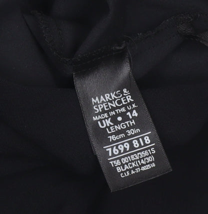 Marks and Spencer Women's Black Midi Skirt, Size 14