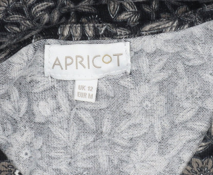 Apricot Women's Black Floral T-Shirt Dress Size 12