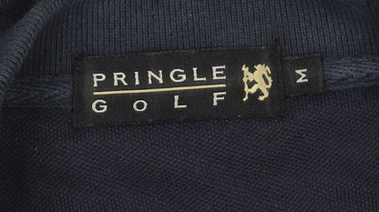 Pringle Golf Men's Blue Polo, Medium, Short Sleeve, Cotton