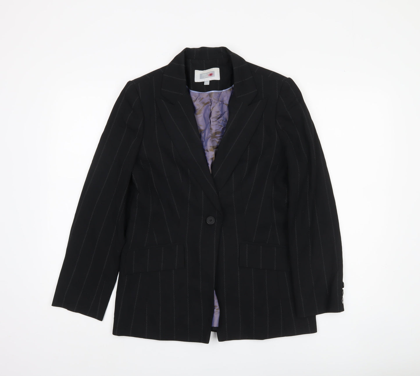 Next Women's Black Pinstripe Blazer Size 12