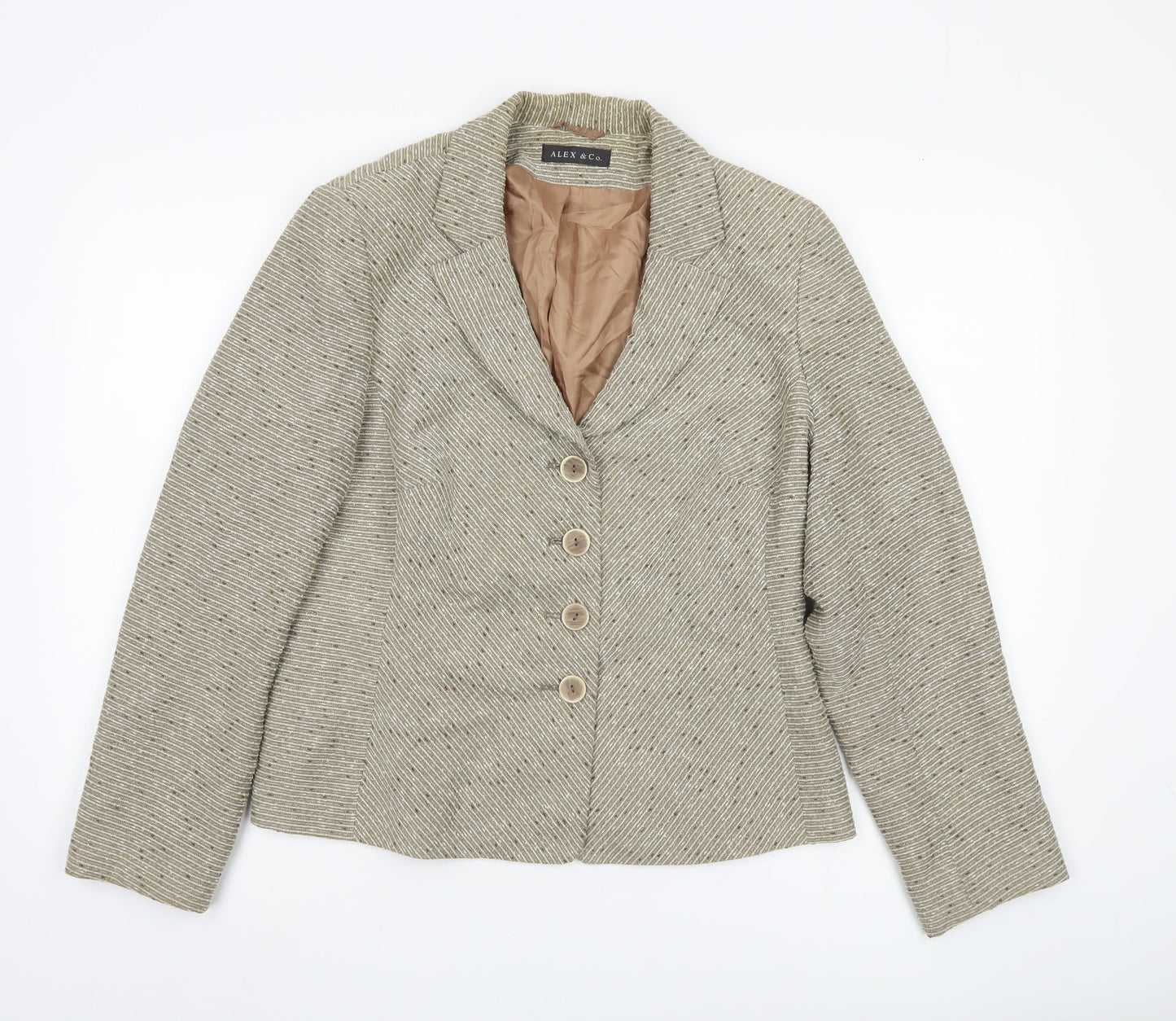 Womens UK Size 14 Alex & Co. Regular Beige Blazer
