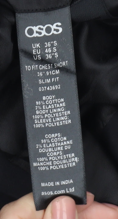 ASOS Men's Black Slim Fit Blazer Jacket 36S