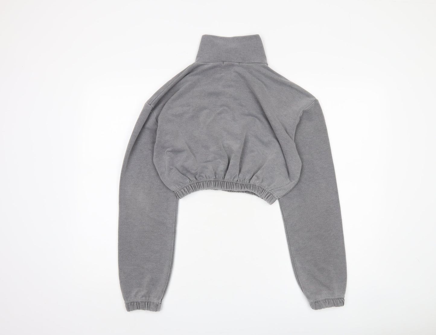 PrettyLittleThing Women's Grey Cropped Pullover Sweatshirt S