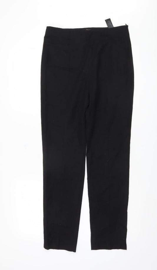 Massimo Dutti Women's Black Straight Trousers Size 12