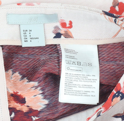 H&M Women's Multicoloured Floral Pencil Skirt Size 6