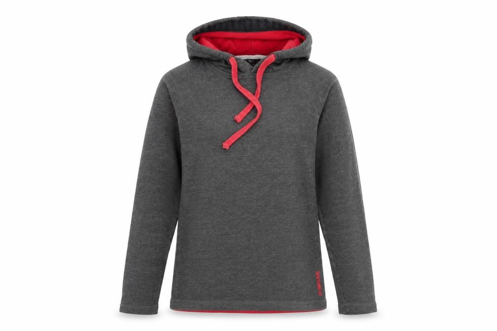 Front view of Grin & Bear unisex grey pullover hoodie s