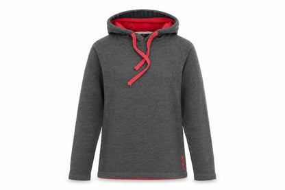Front view of Grin & Bear unisex grey pullover hoodie s