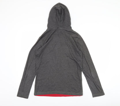 Grin & Bear Unisex Grey Pullover Hoodie S