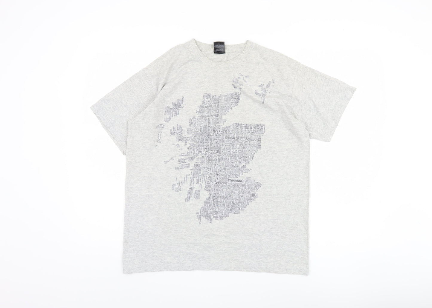 Urban Pirate Men's Grey Graphic Print T-Shirt, M