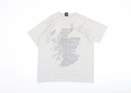 Urban Pirate Men's Grey Graphic Print T-Shirt, M