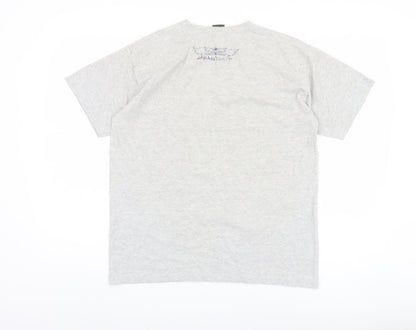 Urban Pirate Men's Grey Graphic Print T-Shirt, M