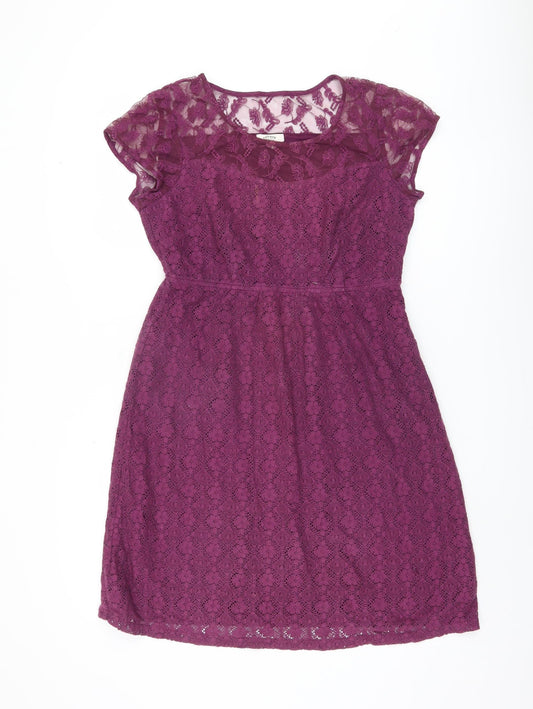 FatFace Women's Purple A-Line Lace Dress, Size 12